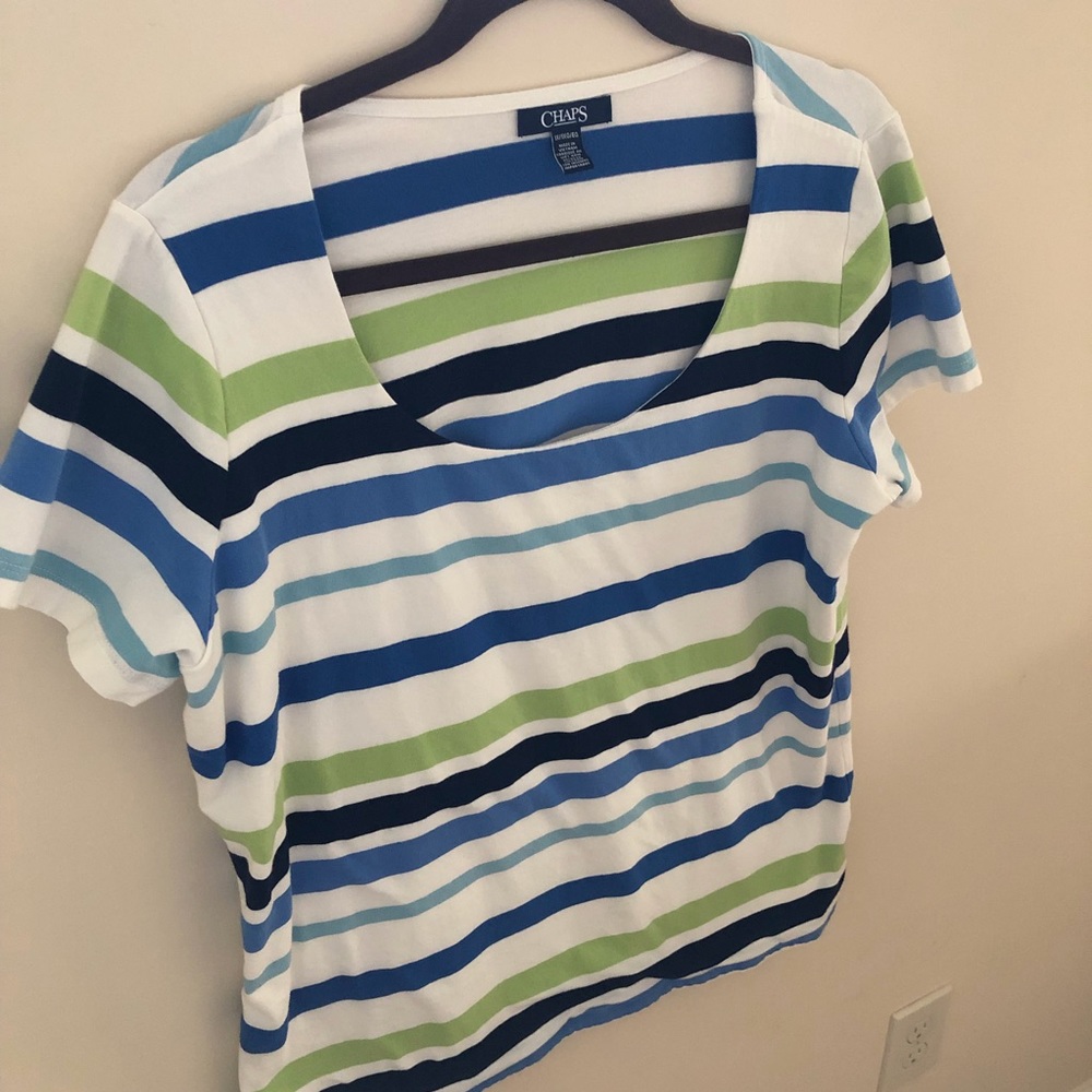Chaps stripped Tee Plus